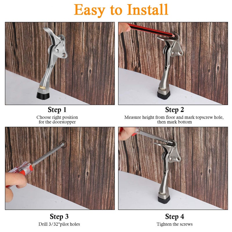 Gotega Door Stopper, Kickdown Door Stop with One Touch Adjustable Height and Rubber Tip 4 Inches, Door Stopsâ€¦ - Image 5